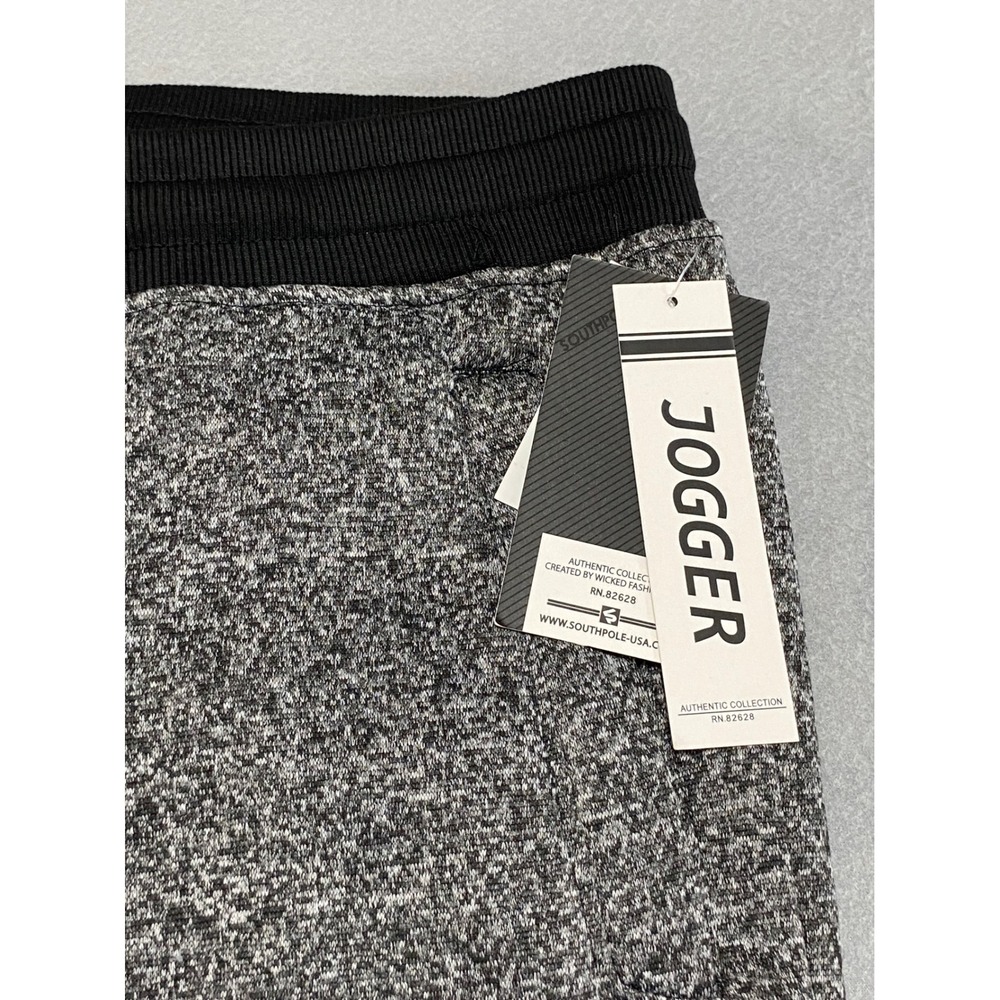 Southpole Mens Big and Tall Jogger Sweatpants Marled Grey Black Fleece 5XB NEW - Picture 8 of 10